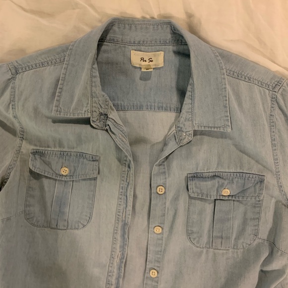 Jean long sleeve button down shirt - Picture 2 of 2